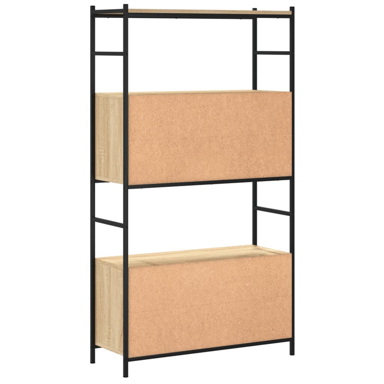 Boekenrek 80x30x145,5 cm bewerkt hout en ijzer sonoma eiken MeubelReus