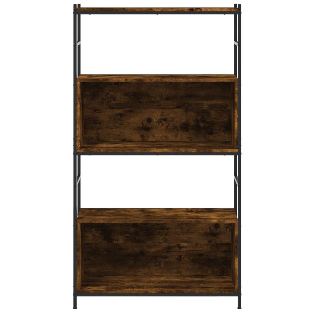 Boekenrek 80x30x145,5 cm bewerkt hout en ijzer gerookt eiken MeubelReus