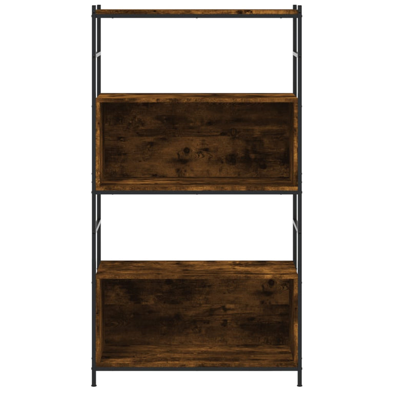 Boekenrek 80x30x145,5 cm bewerkt hout en ijzer gerookt eiken MeubelReus