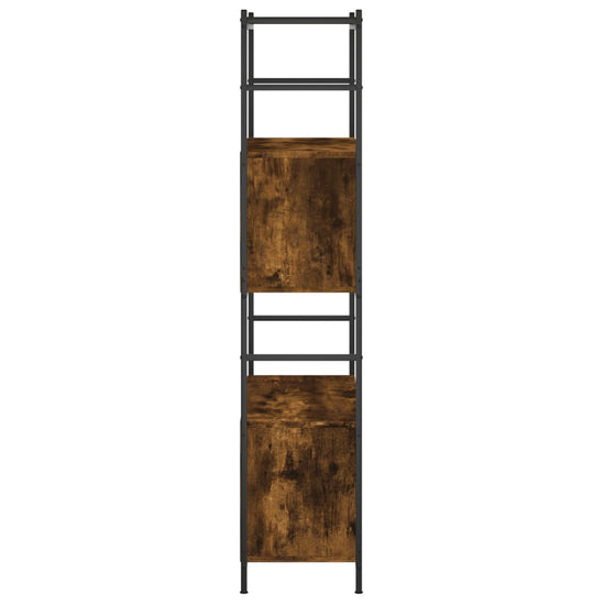 Boekenrek 80x30x145,5 cm bewerkt hout en ijzer gerookt eiken MeubelReus