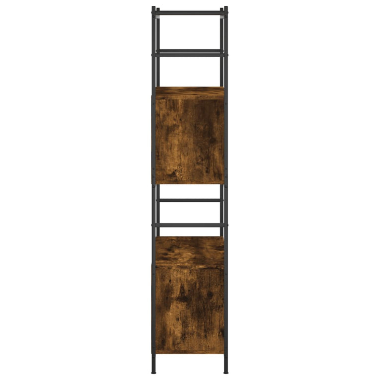 Boekenrek 80x30x145,5 cm bewerkt hout en ijzer gerookt eiken MeubelReus