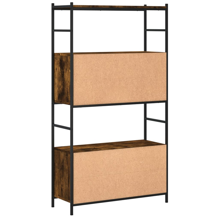 Boekenrek 80x30x145,5 cm bewerkt hout en ijzer gerookt eiken MeubelReus
