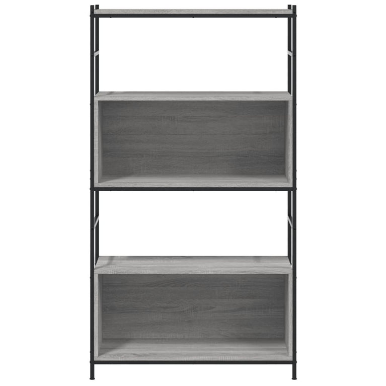 Boekenrek 80x30x145,5 cm bewerkt hout en ijzer grijs sonoma MeubelReus