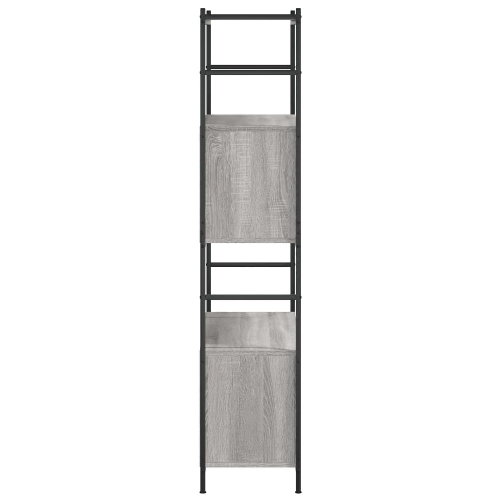 Boekenrek 80x30x145,5 cm bewerkt hout en ijzer grijs sonoma MeubelReus