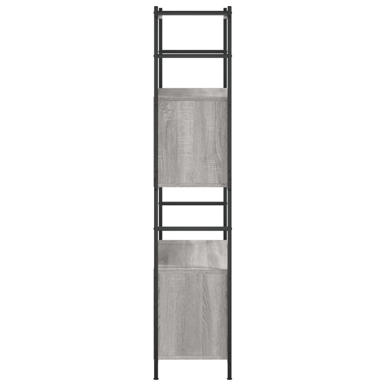 Boekenrek 80x30x145,5 cm bewerkt hout en ijzer grijs sonoma MeubelReus
