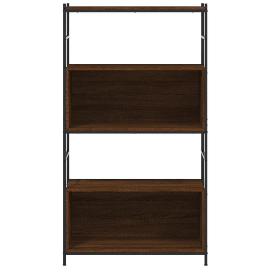 Boekenkast 80x30x145,5 cm bewerkt hout en ijzer bruin eikenkleur MeubelReus
