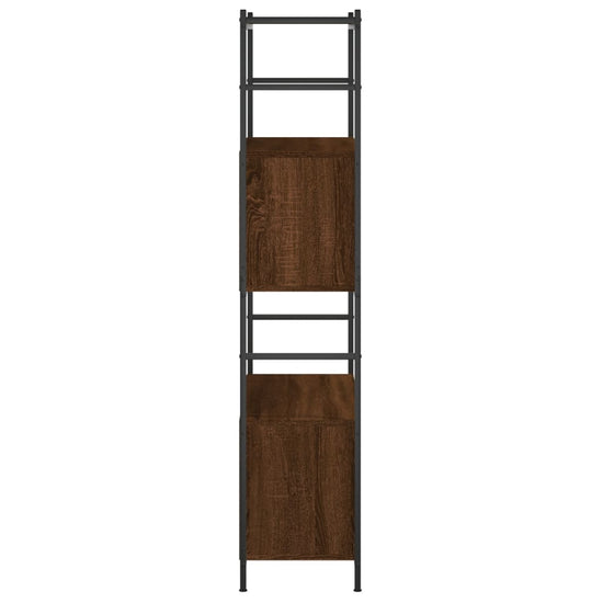 Boekenkast 80x30x145,5 cm bewerkt hout en ijzer bruin eikenkleur MeubelReus