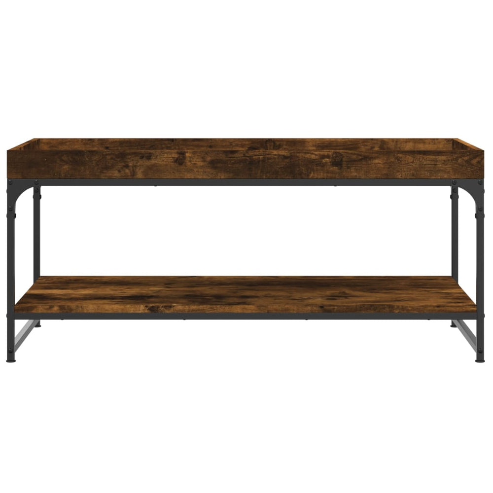 Salontafel 100x49x45 cm bewerkt hout gerookt eikenkleurig MeubelReus