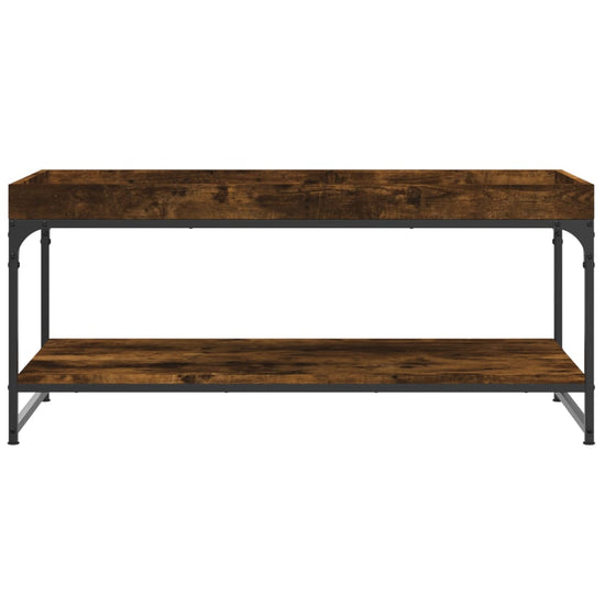 Salontafel 100x49x45 cm bewerkt hout gerookt eikenkleurig MeubelReus