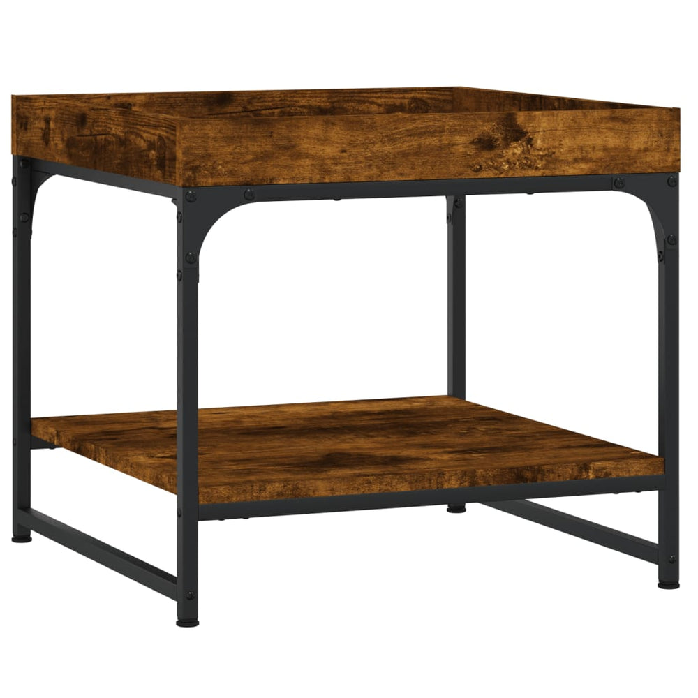 Salontafel 49,5x49,5x45 cm bewerkt hout gerookt eikenkleurig MeubelReus