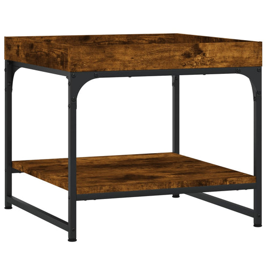 Salontafel 49,5x49,5x45 cm bewerkt hout gerookt eikenkleurig MeubelReus