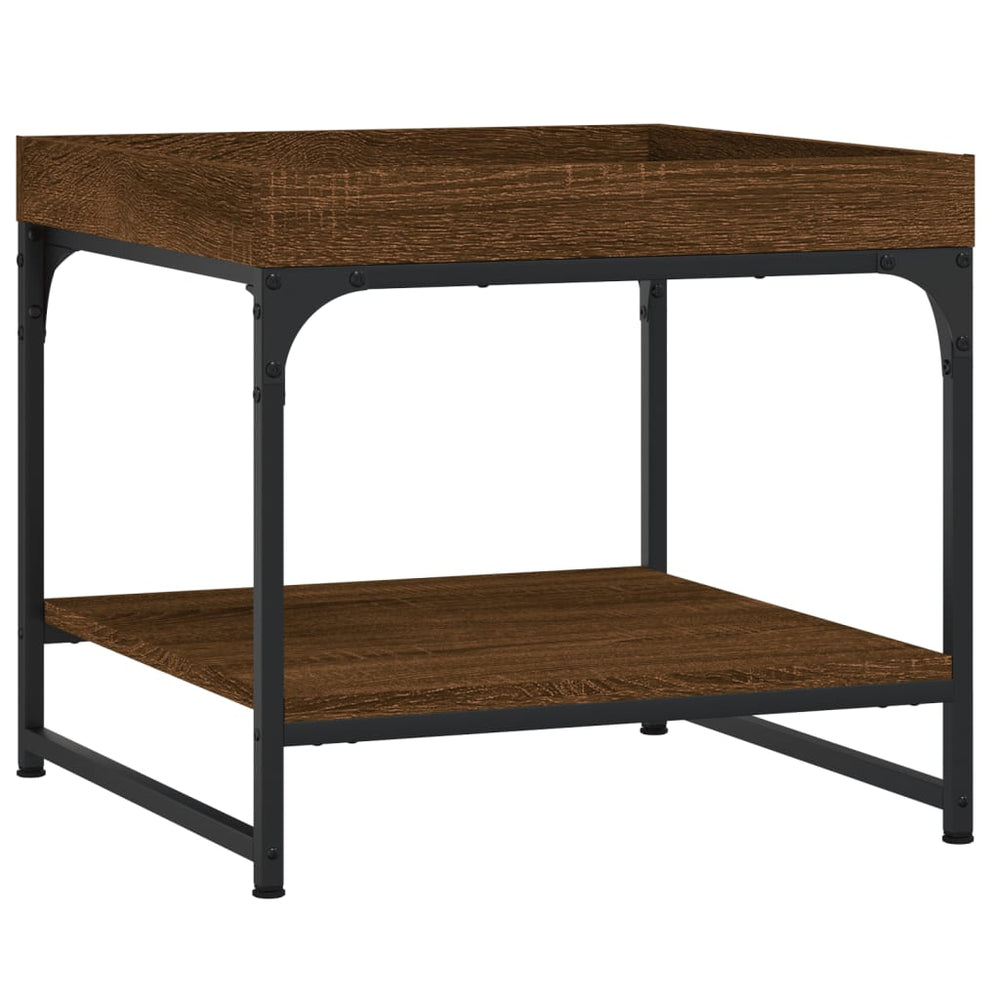 Salontafel 49,5x49,5x45 cm bewerkt hout bruin eikenkleur MeubelReus