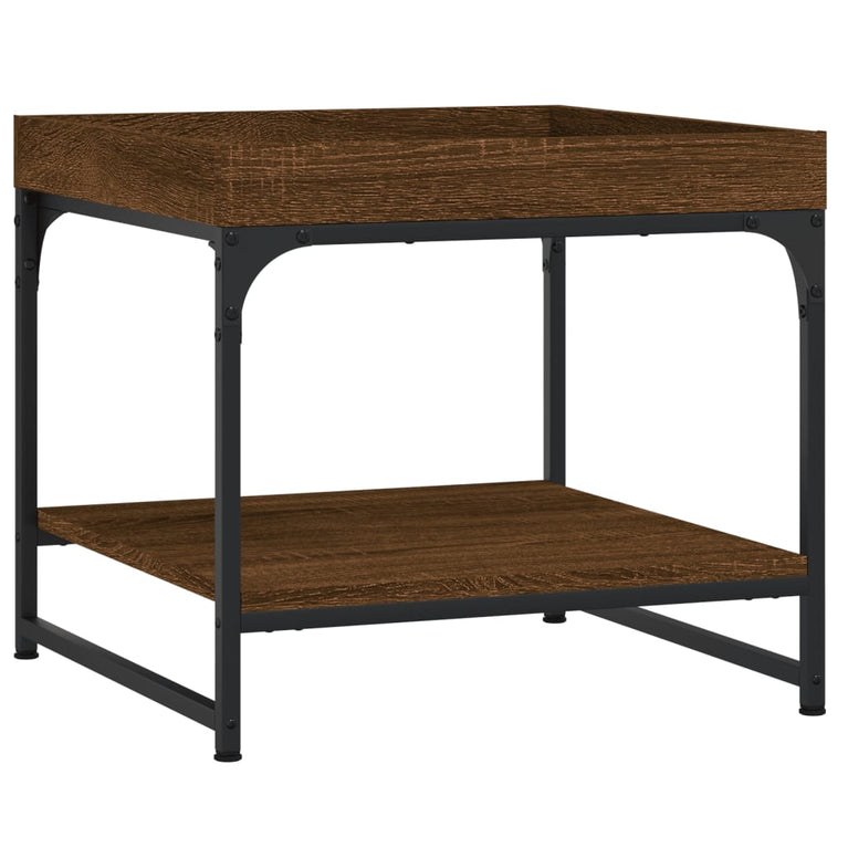 Salontafel 49,5x49,5x45 cm bewerkt hout bruin eikenkleur MeubelReus