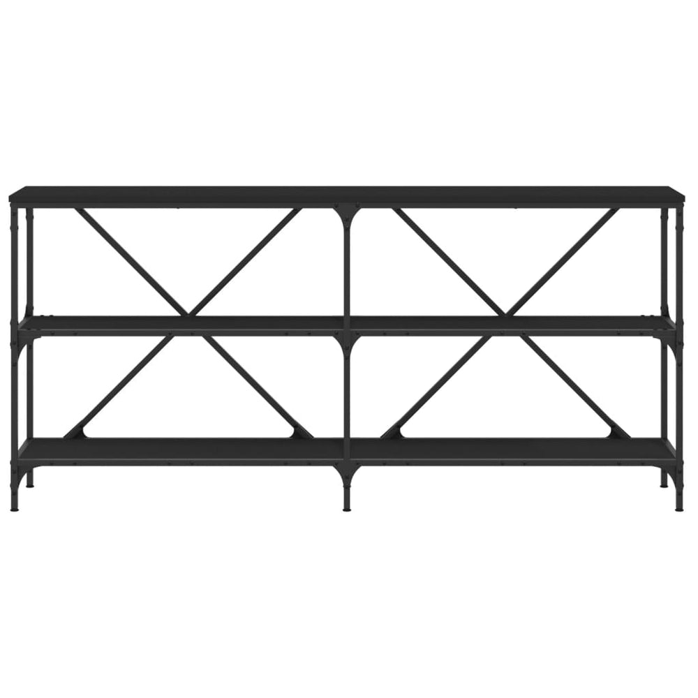 Wandtafel 160x30x75 cm bewerkt hout en ijzer zwart MeubelReus
