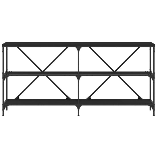 Wandtafel 160x30x75 cm bewerkt hout en ijzer zwart MeubelReus