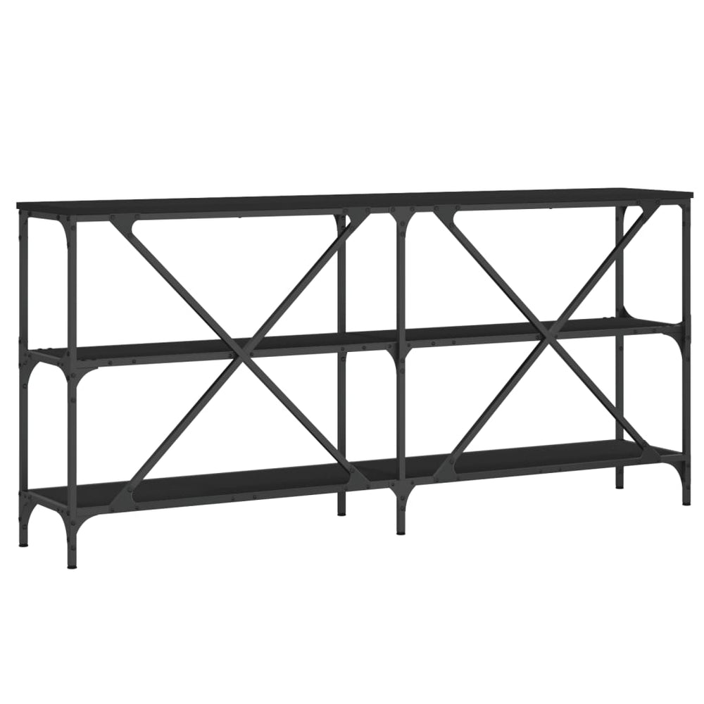 Wandtafel 160x30x75 cm bewerkt hout en ijzer zwart MeubelReus