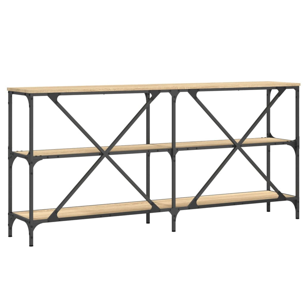 Wandtafel 160x30x75 cm bewerkt hout en ijzer sonoma eikenkleur MeubelReus