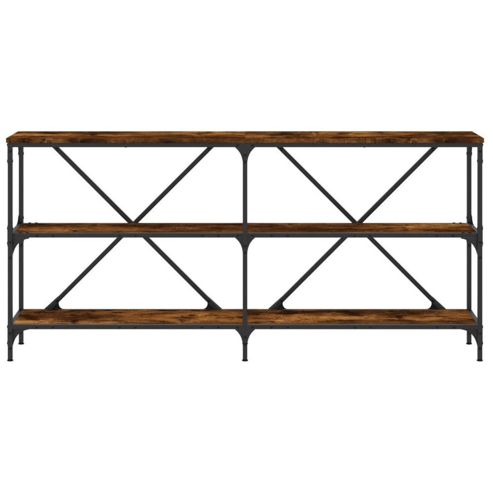 Wandtafel 160x30x75 cm bewerkt hout en ijzer gerookt eikenkleur MeubelReus