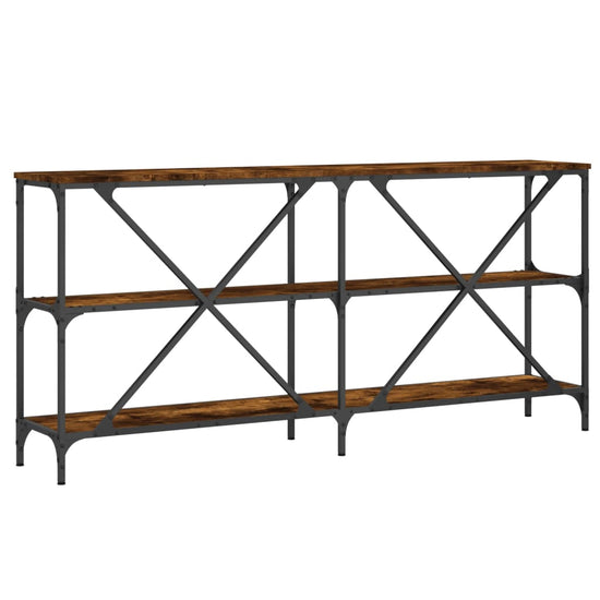 Wandtafel 160x30x75 cm bewerkt hout en ijzer gerookt eikenkleur MeubelReus