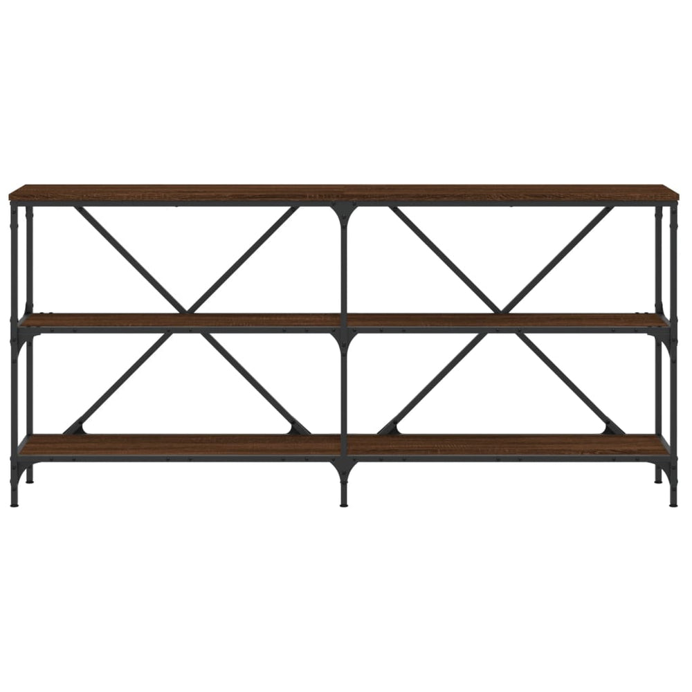 Wandtafel 160x30x75 cm bewerkt hout en ijzer bruin eikenkleur MeubelReus