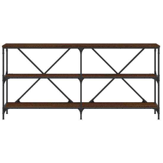 Wandtafel 160x30x75 cm bewerkt hout en ijzer bruin eikenkleur MeubelReus