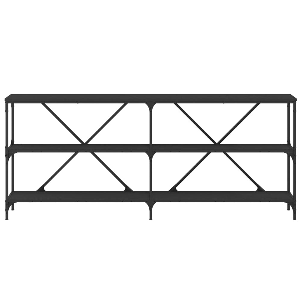 Wandtafel 180x30x75 cm bewerkt hout en ijzer zwart MeubelReus