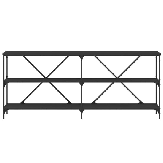 Wandtafel 180x30x75 cm bewerkt hout en ijzer zwart MeubelReus