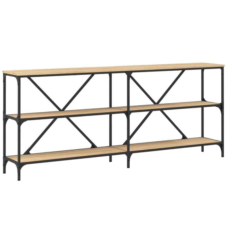 Wandtafel 180x30x75 cm bewerkt hout en ijzer sonoma eikenkleur MeubelReus