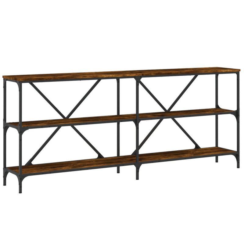 Wandtafel 180x30x75 cm bewerkt hout en ijzer gerookt eikenkleur MeubelReus