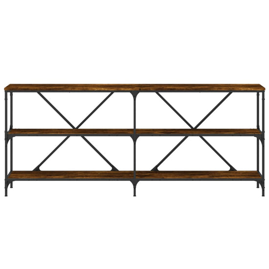 Wandtafel 180x30x75 cm bewerkt hout en ijzer gerookt eikenkleur MeubelReus