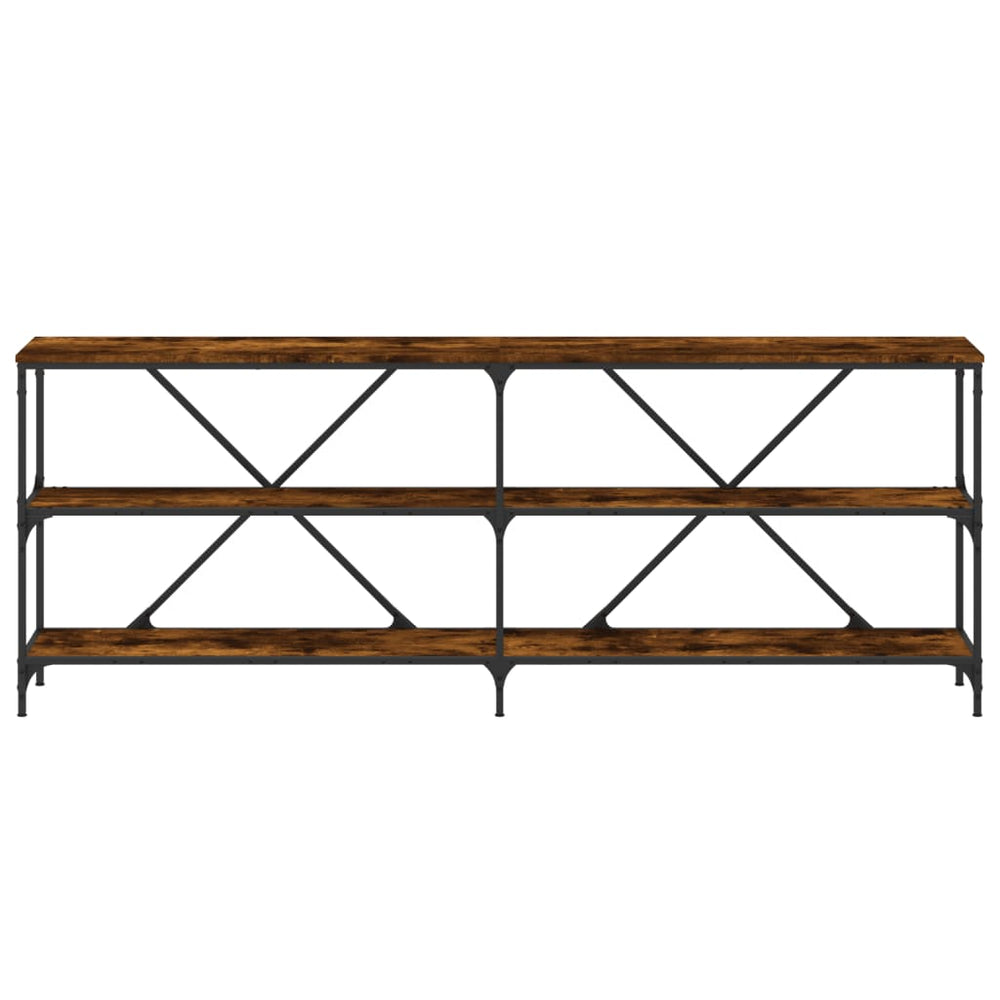 Wandtafel 200x30x75 cm bewerkt hout en ijzer gerookt eikenkleur MeubelReus