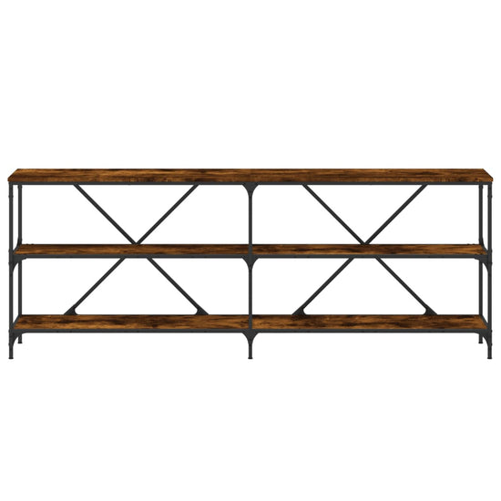 Wandtafel 200x30x75 cm bewerkt hout en ijzer gerookt eikenkleur MeubelReus