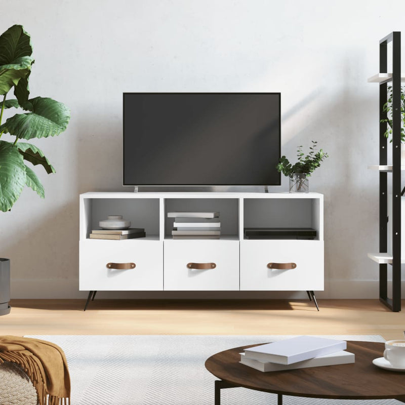 Tv-meubel 102x36x50 cm bewerkt hout wit MeubelReus