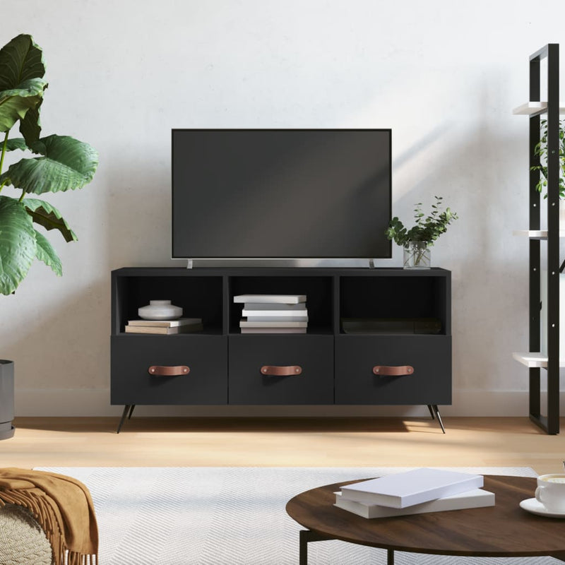 Tv-meubel 102x36x50 cm bewerkt hout zwart MeubelReus