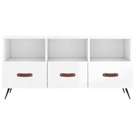 Tv-meubel 102x36x50 cm bewerkt hout hoogglans wit MeubelReus