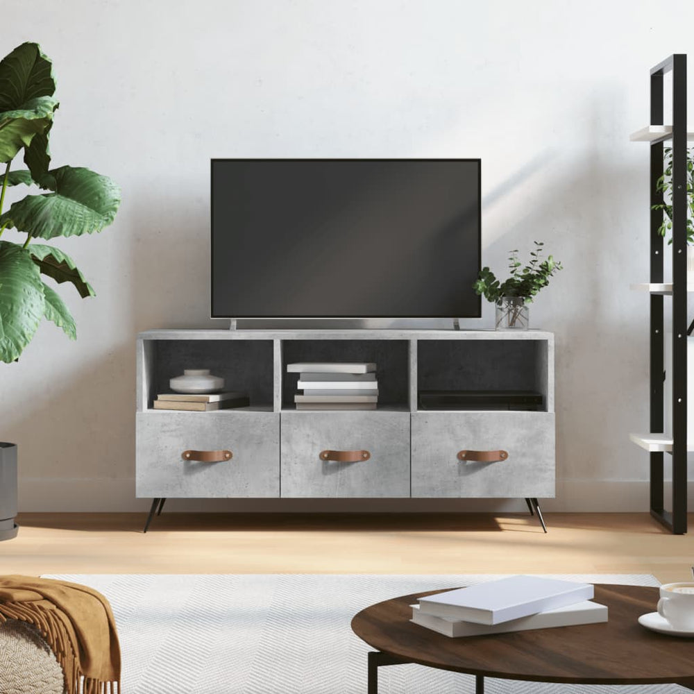 Tv-meubel 102x36x50 cm bewerkt hout betongrijs MeubelReus