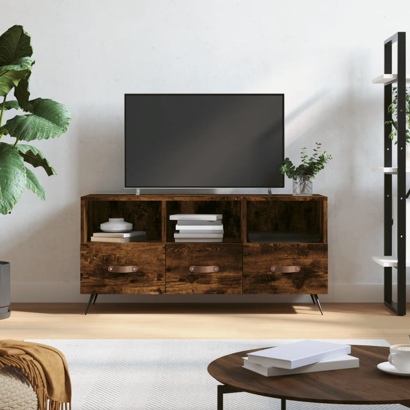 Tv-meubel 102x36x50 cm bewerkt hout gerookt eikenkleurig MeubelReus
