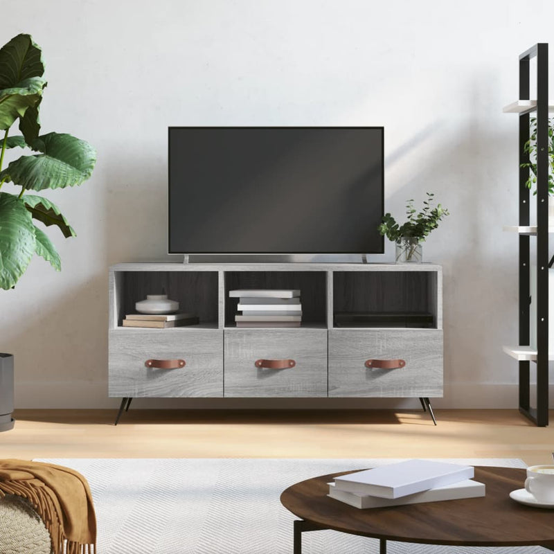 Tv-meubel 102x36x50 cm bewerkt hout grijs sonoma eikenkleurig MeubelReus