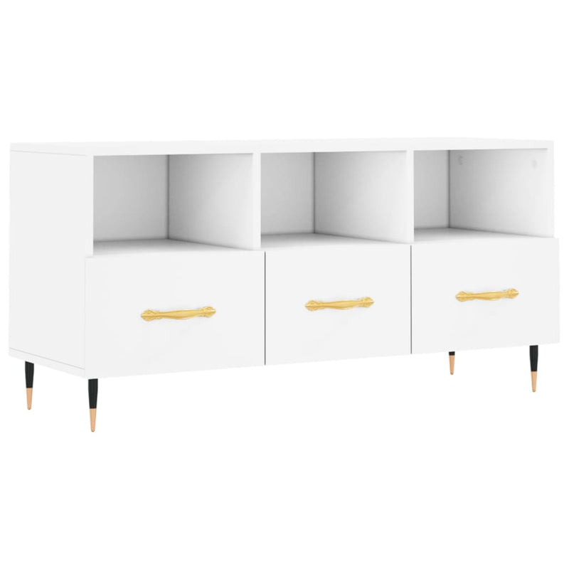 Tv-meubel 102x36x50 cm bewerkt hout wit MeubelReus