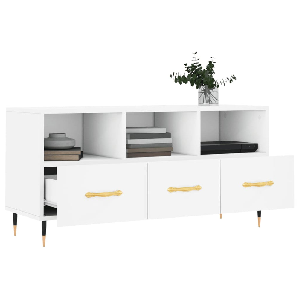 Tv-meubel 102x36x50 cm bewerkt hout wit MeubelReus