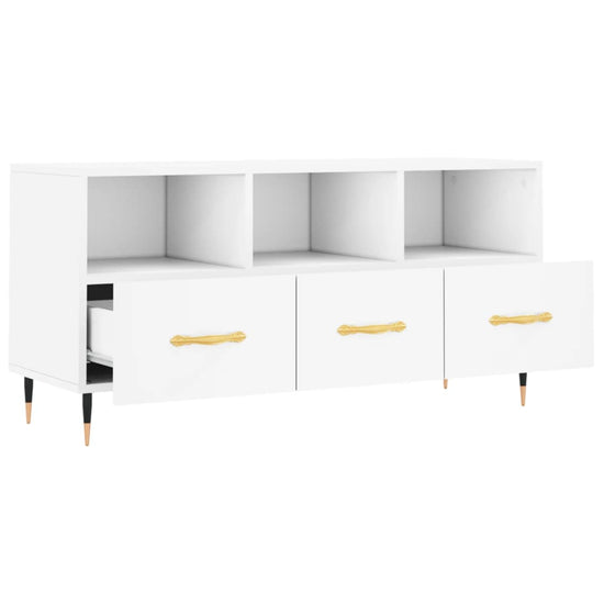 Tv-meubel 102x36x50 cm bewerkt hout wit MeubelReus