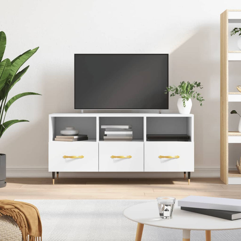 Tv-meubel 102x36x50 cm bewerkt hout wit MeubelReus