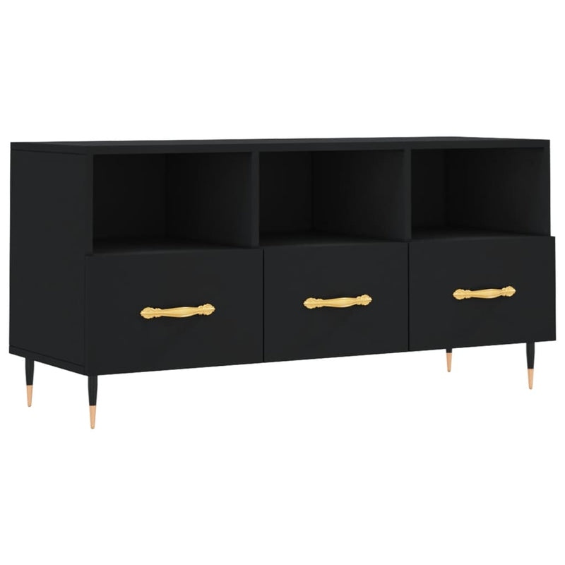 Tv-meubel 102x36x50 cm bewerkt hout zwart MeubelReus