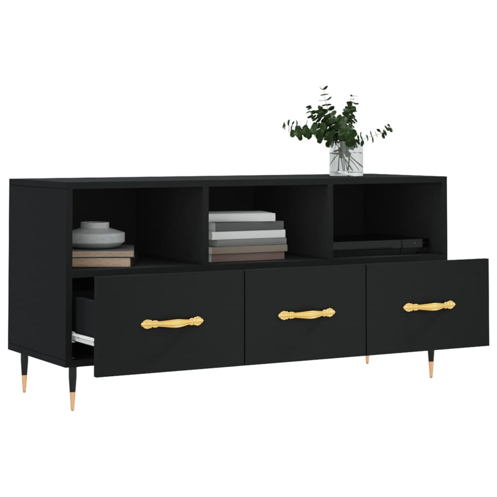 Tv-meubel 102x36x50 cm bewerkt hout zwart MeubelReus