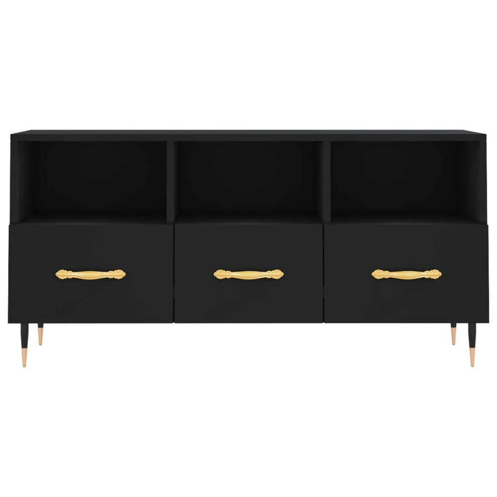 Tv-meubel 102x36x50 cm bewerkt hout zwart MeubelReus