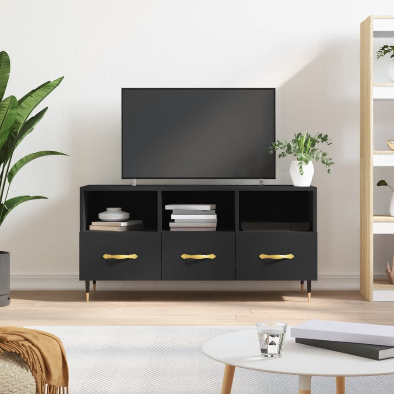Tv-meubel 102x36x50 cm bewerkt hout zwart MeubelReus
