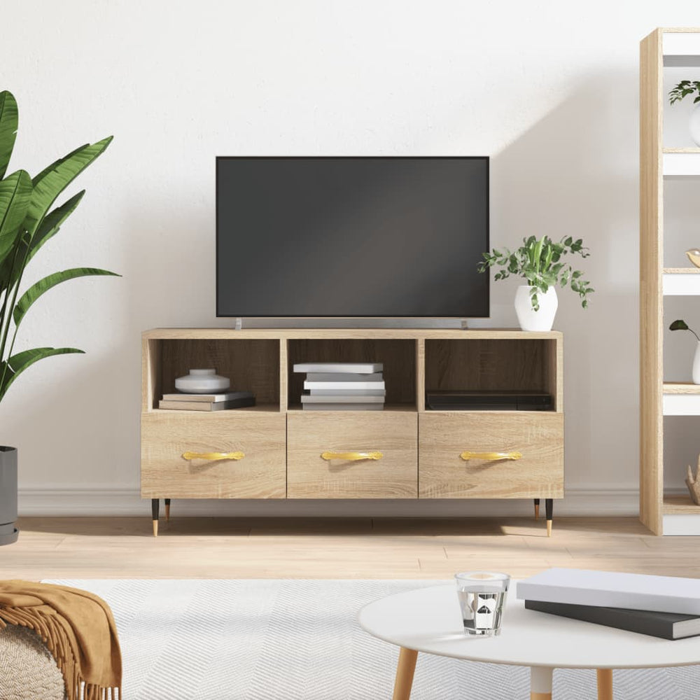Tv-meubel 102x36x50 cm bewerkt hout sonoma eikenkleurig MeubelReus