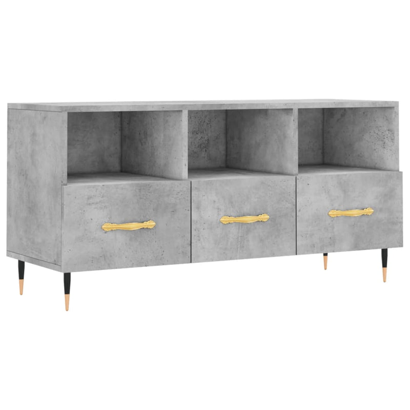 Tv-meubel 102x36x50 cm bewerkt hout betongrijs MeubelReus