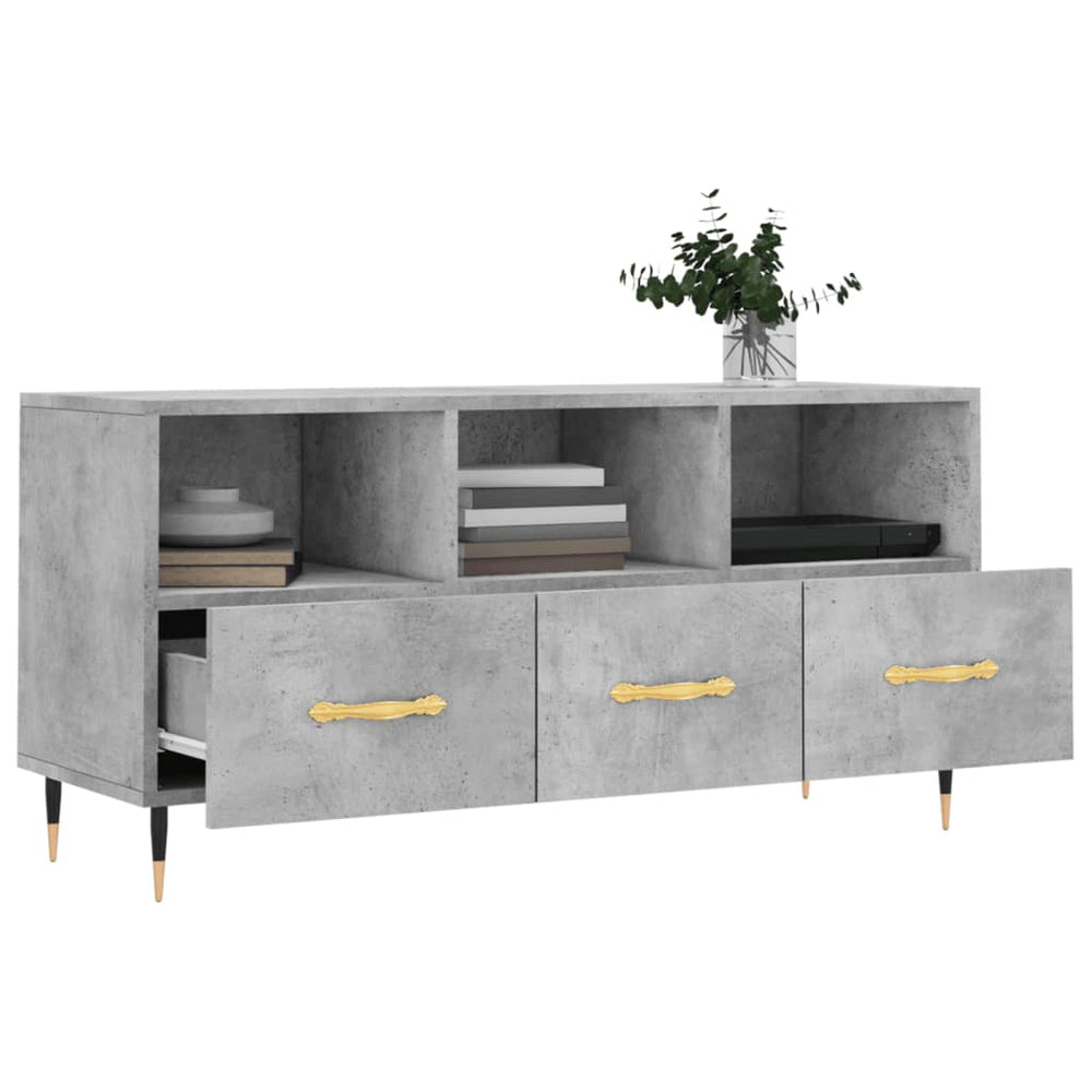 Tv-meubel 102x36x50 cm bewerkt hout betongrijs MeubelReus