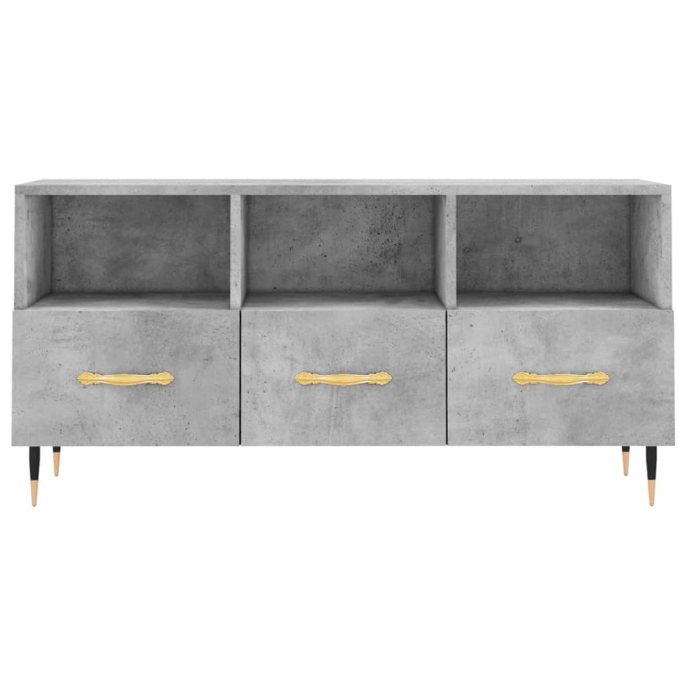 Tv-meubel 102x36x50 cm bewerkt hout betongrijs MeubelReus